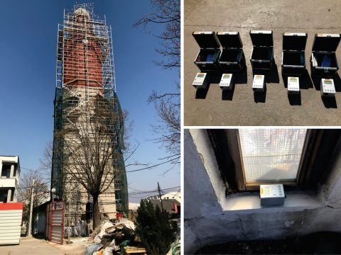 Project: Ambient vibration measurements, Clock Tower, Sultan Murat Mosque in Skopje, 2019 (Investor: Karahan, Turkey).