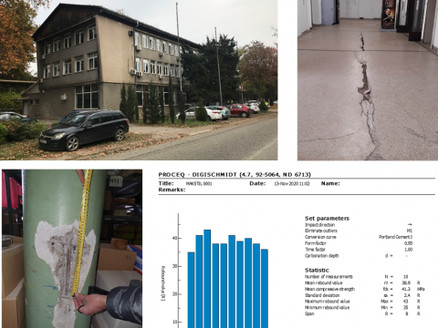 Project: analysis of stability and security of MAKSTIL Office Building, 2020, (MAKSTIL DOO Skopje)